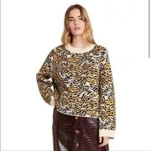 NWT Rachel Comey X Target Sweater Animal Tiger Print Crewneck Size XL